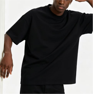 T-shirt ODM di Qualità con Spalle Cadenti, T-shirt Premium 100% Cotone Oversize da Uomo, T-shirt Bianca Semplice con LOGO 1.1 di Qualità - Product Image 4