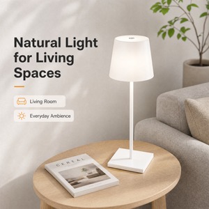 Boyid Modern Design USB Rechargeable LED <strong>Table</strong> Lamp 3-Color Night <strong>Light</strong> with Eye Protection for Home Hotel Bar Base - Product Image 3