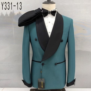 Actual 100% Slim Fit <span class=keywords><strong>vert</strong></span> <span class=keywords><strong>foncé</strong></span> à double boutonnage rayure deux fentes affaires 2 pièces ensemble hommes <span class=keywords><strong>marié</strong></span> mariage affaires costumes MSY331 - Product Image 1