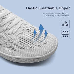 Respirant tissé supérieur laçage anti-dérapant semelle en caoutchouc large orteil boîte Fitness marche chaussures de course pour pieds nus zéro chute - Product Image 5