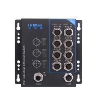 InMax Fabricant M12 Commutateur 8 Port D-code Système de caméras de sécurité pour voiture Métro Chemin de fer Poe 24v Commutateur PoE non géré