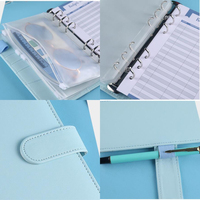 Organiseur de budget personnalisé à 6 anneaux avec enveloppes pour espèces, couverture de carnet à spirale, classeur, organiseur coloré pour la planification financière