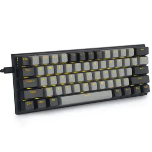 Профессиональная Механическая игровая клавиатура со светодиодной подсветкой, 61 ключ, USB, проводная, 60 процентов механическая клавиатура
