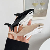 Pince à cheveux griffe de poisson en acétate, nouveauté, forme animale, cadeau pour l'été et la plage, pince à cheveux pour femmes et filles, logo personnalisé