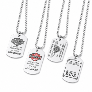 Collier personnalisé en métal pour chien, avec logo gravé, étiquette d'identification électroplaquée pour animaux de compagnie, en acier inoxydable, élégant, avec <span class=keywords><strong>chaîne</strong></span> - Product Image 1
