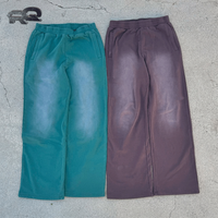 Pantalon de survêtement homme OEM sur mesure, style vintage délavé et vieilli, coupe ample à jambe large, taille élastique, décontracté et décontracté pour le streetwear