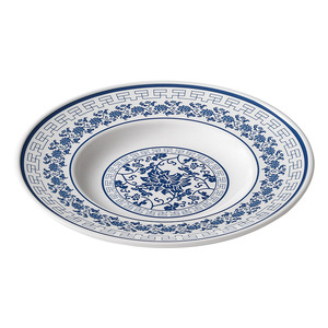 Xiangyuan <b>melamine</b> imitation porcelain tableware <b>plates</b>, hot pot restaurant blue and white round <b>plates</b>, restaurant and hotel - Product Image 5