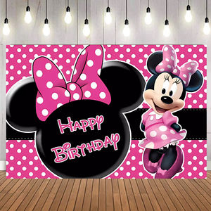 Bannière <span class=keywords><strong>de</strong></span> fond avec grand nœud imprimé <span class=keywords><strong>Minnie</strong></span> et Mickey Mouse pour fête d'enfants, décorations d'anniversaire - Product Image 2