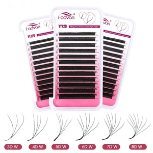 Extensions de cils en forme de YY, effet tissé, en vison synthétique, <span class=keywords><strong>courbure</strong></span> <span class=keywords><strong>L</strong></span>, FADVAN YY 4D, plateaux de cils - Product Image 1