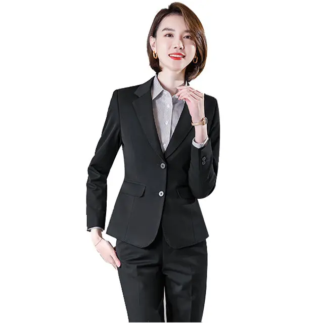 Kadınlar için resmi takım elbiseler için kurumsal üniforma tasarımları tam bayan ofis blazer takım elbise