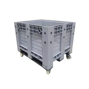 JOIN 1200*1000*760mm Industrial Storage HDPE Large Plastic Pallet Boxes with Lid for Agriculture Vegetables Fruits Food