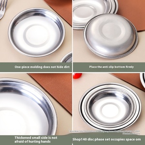 Yolecen Design moderne en métal assaisonnement Snack plat en acier inoxydable magnétique petite assiette saveur Non magnétique assiette de saveur - Product Image 2