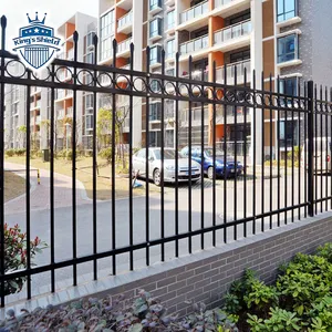 2024 New Design Cheap Wrought Iron Fence Panel Aluminum Metal Picket Ornamental Fence