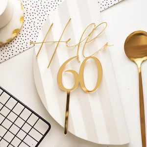 Adornos Acrílicos para Cupcakes y Pasteles, Adorno con Número 'Hola 30, 40, 50, 60' para Decoración <span class=keywords><strong>de</strong></span> Pasteles en Varias Fiestas <span class=keywords><strong>de</strong></span> <span class=keywords><strong>Cumpleaños</strong></span> y Aniversarios - Product Image 4