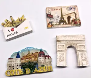 Wholesale promotional gift tourist custom France 3d resin fridge magnet for refrigerator souvenir