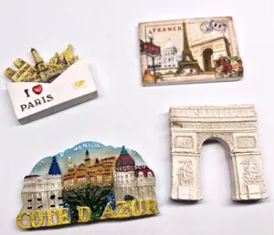 Al por mayor regalo promocional turístico de Francia 3d resina imán para el refrigerador nevera souvenir