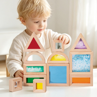 Blocs d'intégration sensorielle en bois et acrylique pour les tout-petits, les enfants, l'apprentissage précoce, la formation à la pensée, l'empilage créatif, jouet éducatif