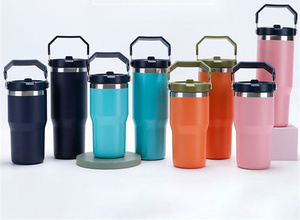 แก้วทัมเบลอร์30 oz พร้อมฝาปิดแบบมีฝาปิดสุญญากาศทำจากสแตนเลสสตีล18/8แก้วกาแฟฉนวนเก็บความร้อนถ้วยน้ำดื่ม - Product Image 5