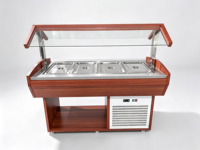 Réfrigérateur commercial à verre incurvé pour bar à salades, buffet, présentoir de fruits et salades