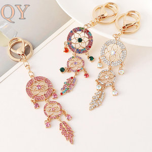 QY Long Tassel Dream Catcher Metal Crystal Keychain Boho <b>Bag</b> Charm Feather Pendant <b>Key</b> <b>Ring</b> Gift Wholesale Accessories - Product Image 5