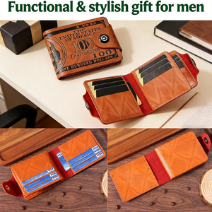 Nueva Billetera Hombre Pu cuero hombres dólar precio billetera Casual embrague dinero monedero bolsa tarjetero moda cartera - Product Image 2