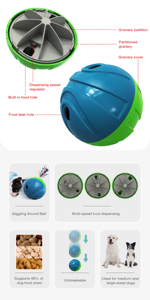 Dispenser cibo interattivo per animali domestici Slow <span class=keywords><strong>Treat</strong></span> nuovo design di educazione vocale slow leak <span class=keywords><strong>dog</strong></span> <span class=keywords><strong>toy</strong></span> ball ball - Product Image 6