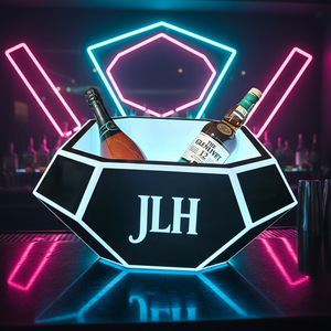 Color Changing Cooler Bucket Layer Square Bar <b>Beer</b> Ice Bucket Champagne Wine Drinks <b>Beer</b> Bucket for KTV Party Bar Home Wedding - Product Image 5