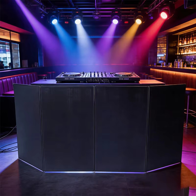 Igreslite Black Aluminum Fabric DJ Facade Frame Booth DJ Event Facade with Carrying Bag