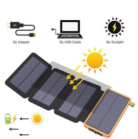 Chargeur solaire étanche 20000mAh Banque d'alimentation portable avec 4 panneaux solaires