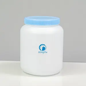 HDPE plastik geniş ağızlı siyah kavanoz alüminyum mühür kapağı ile 2200 ml hap depolama kavanoz konteyner