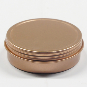 Boîte métallique ronde peu profonde de <span class=keywords><strong>2</strong></span> oz en acier doré rose de qualité supérieure avec couvercle à vis, lot de <span class=keywords><strong>2</strong></span>, pour bougies/bonbons - Product Image 2