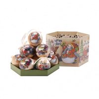 En stock, best-seller, boules de Noël peintes à la main, décorations d'arbre de Noël, 75-006, vente en gros, 14 par boîte