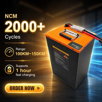 Batterie Li-ion 72V 40Ah 48V 100Ah pour trottinette 60V et camion électrique, 2000 cycles, avec protection thermique, pour commande en gros