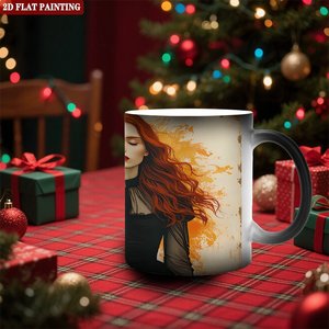 Modern Home Dining Room Table Mug Frosted Black 11oz <b>Ceramic</b> Heat Sensitive Magic <b>Cup</b> - Product Image 2