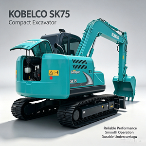 Excavatrice sur chenilles Kobelco SK75 d'occasion en bon état, originale japonaise, 7 tonnes, modèle SK75-8, machine de terrassement hydraulique à vendre - Product Image 1
