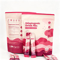Boisson en poudre adaptogène saveur framboise-citron pour le soulagement du stress et l'énergie, marque privée, dropshipping, vente en gros directe usine