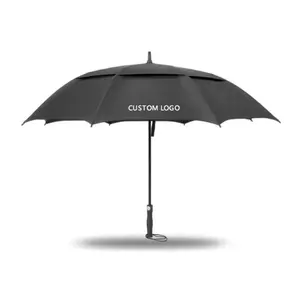 Großhandel guter Preis Designer Marke OEM Werbung benutzerdefinierter Regenschirm großer Golf-Regenschirm doppel mit individuellem Logodruck