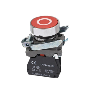 Interrupteur à bouton-poussoir en aluminium, indice de protection IP65, 10A 1NO, conçu comme option d'arrêt d'urgence non métallique pour applications industrielles - Product Image 1