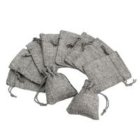 Sacs en toile de jute grise fabriqués en Chine sac à cordon en toile de jute petite faveur de mariage cadeau de jute emballage de bijoux pochette affichage de bijoux