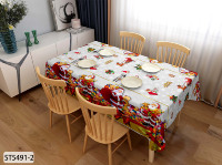 Nappe de Noël Imperméable, Anti-Taches et Résistante à la Chaleur, Facile à Nettoyer, Motif Père Noël, pour Fêtes et Dîners