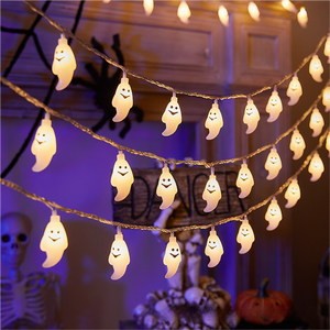 Fantasma blanco Halloween <span class=keywords><strong>calabaza</strong></span> cadena luces otoño hoja <span class=keywords><strong>de</strong></span> arce <span class=keywords><strong>calabaza</strong></span> decoración para fiesta fantasma cadena luces para decoraciones festivas - Product Image 6