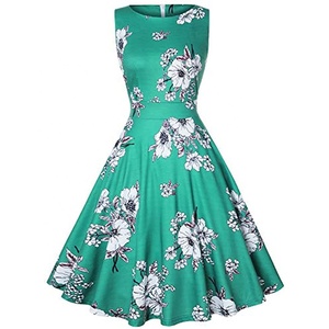 MANNI <span class=keywords><strong>Robe</strong></span> courte pour femme des années 1950 Rétro Vintage Cocktail Jolie <span class=keywords><strong>robe</strong></span> florale Robes de soirée à balançoire - Product Image 6