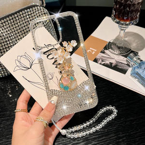 Luxe Strass Vase Couverture Mobile avec Cristal Perle Sangle Téléphone étui pour iphone 15 14 Samsung S24 S23 A34 A54 - Product Image 4
