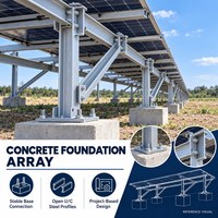Structure en profilé ouvert Zn-Al-Mg à installation rapide avec base à pieux hélicoïdaux et étais pour système de support solaire commercial à vis de terre