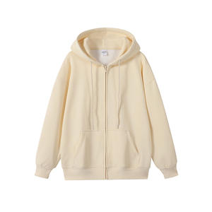 Sweat-shirt à capuche zippé Zhougge unisexe, coupe ample, doublure polaire, extérieur en coton respirant, vêtements de loisirs automne-hiver - Product Image 4