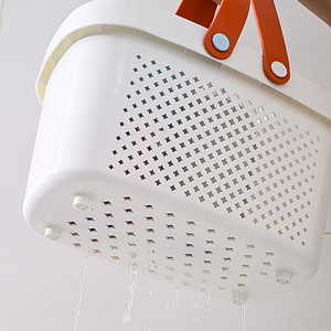 Amazon Top Seller Portable Plastic Shower Caddy Basket, Shower Tote, Storage Organizer Basket Drainage Toiletry Bag Box Bins
