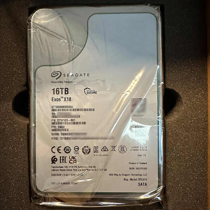 Seagate Exos X18 16TB Enterprise HDD - High Performance Seagate Exos X18 16TB Enterprise HDD - High Performance