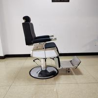 Fauteuil de Barbier Professionnel Vintage Entièrement Noir pour Hommes, Vente en Gros, Prix Abordable, Cadre de Salon de Coiffure, Réglable en Hauteur, Rotation à 360 Degrés