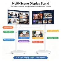 Layar Sentuh Digital Signage Berputar 360 Derajat dengan Stand Lantai, Kios Iklan Layar LCD Android