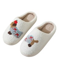 Vente en gros de pantoufles mignonnes imprimées teckel pour femmes et hommes pantoufles en peluche chaudes pour la maison chaussures souples confortables en fourrure floue